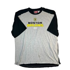 Men's‎ NHL Hockey CCM Boston Bruins T-shirt Two tone Black And Gray